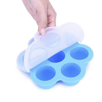 China BPA Free Kitchen Cookware Baby Storage Tray Silicone Food Freezer Trays Container Egg Bite Mold for sale