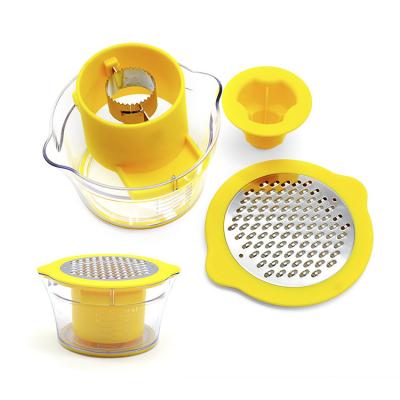 China Household Transparent Kitchen Multifunctional Yellow Vegetable Shred Cutter Orange Manual Juicer for sale