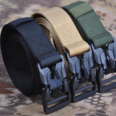 China 1.5inch Tactical Belt with Quick Release Clips Tactical Belt, Military Style Nylon Webbing Safety Rescue Belt with Metal Buckle for Outdoor Sports for sale