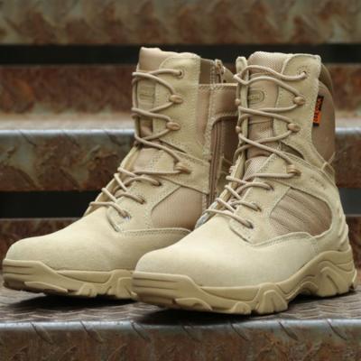 China Men's Tactical Boots Military Work Boots Leather Side Motorcycle Zipper Military Tactical Combat Boots for sale