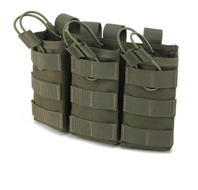 China Wholesale Military Triple M4 Mag Molle Pouch Tactical Mag Molle Gun Pouch Stacker Magazine Holder Triple Open Top Mount Rifle for sale