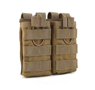 China Bestselling 1000D M4 AK Military Nylon Gun Holster Mag Holster Mag Holster Molle Tactical Double Lid Magazine Pouch for sale