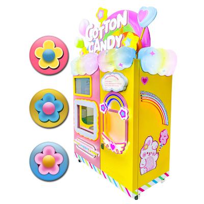 China Hotel Subway Station Shopping Mall Upgrading Top Appearance Design Letter Light Silk Cotton Candy Vending Machine for sale