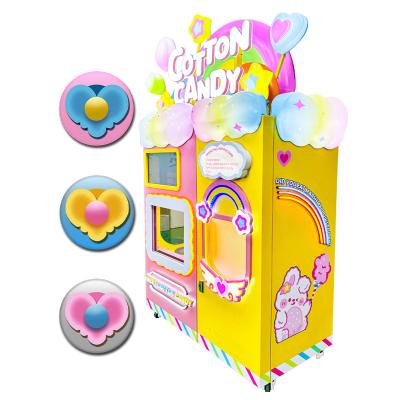 China Hotel Subway Station Shopping Mall Small Windows Automatic Cleaning Function Automatic Selling Cotton Candy Making Machine for sale