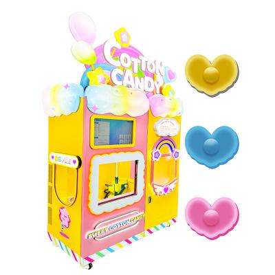 China Hotel Subway Station Shopping Mall Automatic Cleaning Windows Function Flower Sell Cotton Machine Silk Coin Operated Candy Machine for sale