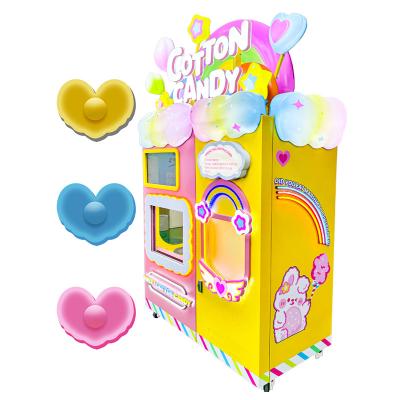 China Hotel Subway Station Mall Exclusive 6 Color Flavor Sugar Tank Floss Automatic Cotton Candy Vending Machine Glittering for sale