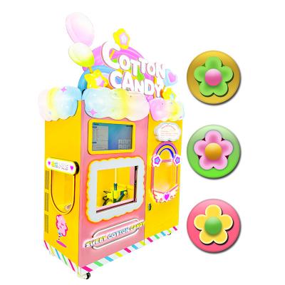 China Exclusive Hotel Subway Station Shopping Mall Robotic Arm Smelling Chip Automated Commercial Automatic Sweet Candy Cotton Machine for sale