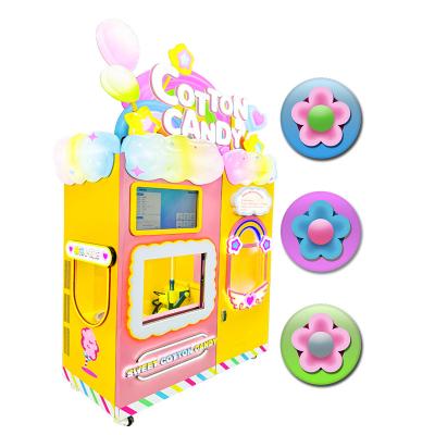 China Exclusive DIY Hotel Subway Station Shopping Mall Operate Full Automatic Selling Fluffy Cotton Candy Machine for sale