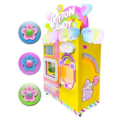 China Hotel Subway Station Shopping Mall Exclusive DIY Operate Fully Automatic Sugar Vending Robot Candy Cotton Machine for sale