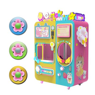 China Hotel Subway Station Shopping Mall Exclusive Humidity Sensing Adjustment Vending Sugar Cotton Candy Robot Machine For for sale