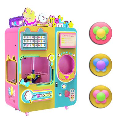 China Hotel Subway Station Shopping Mall Exclusive Robotic Arm Sensing Chip Japanese Automatic Sugar Vending Cotton Candy Machine for sale