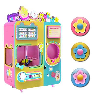 China Hotel Subway Station Shopping Mall Exclusive DIY Function Fully Automatic Sugar Vending Floss Party Supplies Cotton Candy Machine for sale