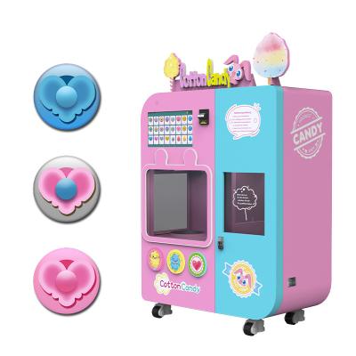 China Exclusive Hotel Subway Station Shopping Mall Robotic Arm Smelling Chip New Floss Automatic Sugar Cotton Candy Vending Machine for sale