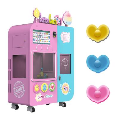 China Exclusive Hotel Subway Station Shopping Mall Robotic Arm Smelling Chip Automated Electric Automatic Sweet Candy Cotton Machine for sale