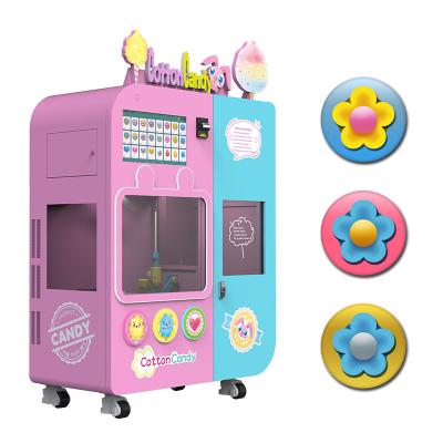 China Hotel Subway Station Shopping Mall Exclusive DIY Operate Fully Automation Sugar Commercial Floss Candy Cotton Machine for sale