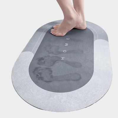 China Bath Mat Sustainable Bathroom Products Household Diatomaceous Earth Quick Dry Soft Mat for sale