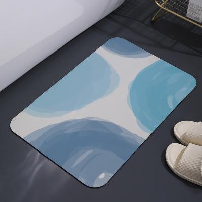 China Sustainably Absorbent Diatomite Bathroom Door Mat Quick Drying Bath Mat for sale