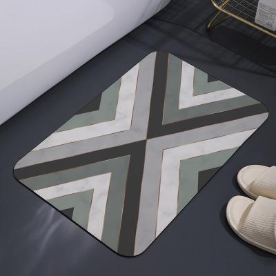 China Diatomite Sustainable Home Absorbent Mat Anti Slip Kitchen Mat Quick Dry Bath Soft Mats for sale