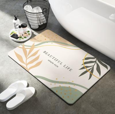 China Sustainable Ultra Soft Absorbent Diatomaceous Earth Bathroom Door Mat For Bathroom for sale