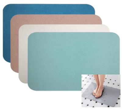 China Viable Absorbent Diatomaceous Earth Hard Stone Diatomite Bath Quick Dry Bathroom Mat for sale