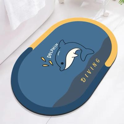 China Sustainable Household Items Bathroom Products Washable Absorbent Diatomite Bath Mat for sale