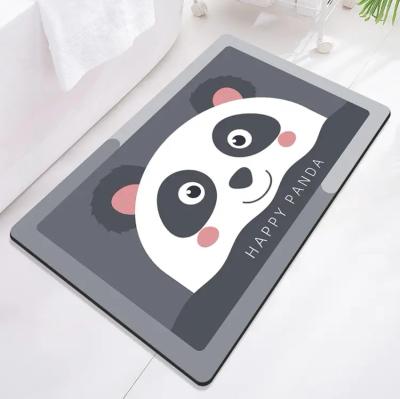 China Sustainable Bathroom Cover Set Absorbent Soft Diatomite Floor Mat for sale