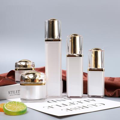 China Custom Cosmetic Cream Cosmetic Bottles Acrylic Bottle Jar Cosmetic Lotion Packaging for sale