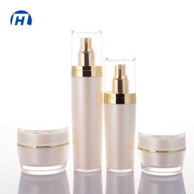 China Cosmetic Custom Cosmetic Packaging Sets Acrylic Bottle And Cosmetic Cream Jar For Skin Care for sale