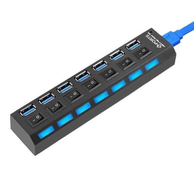 China Charging+Data Transfer 2021Factory Wholesale Use Power Adapter Multi-port extender3.0 USB Hub with Switch for PC 7-in-1 USB C Hub for sale