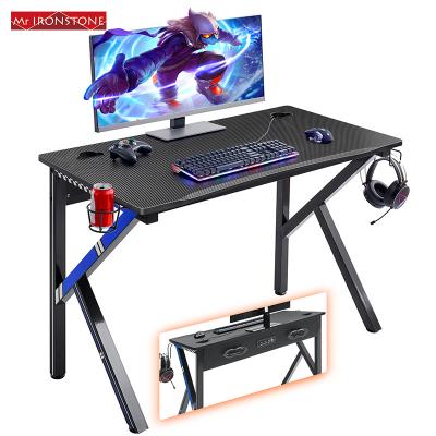 China Mr. modern K brand iron gaming computer desk of no. Amazon 1 Deluxe Shaped 45.3inch Wall Desk Metal And Wood Game Table for sale