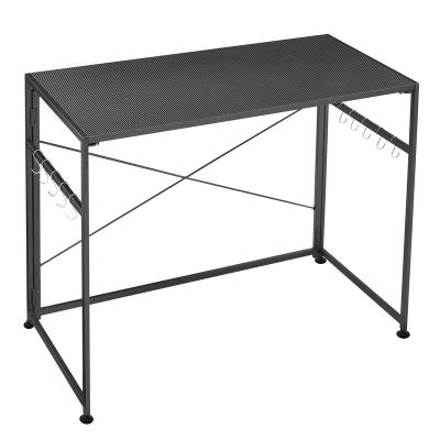 China Folding Industrial Style Folding Laptop Table for Home Office Black Foldable Computer Desk for sale