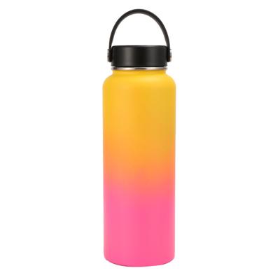 China PORTABLE Stainless Steel Vacuum Flask Double Wall Insulated Water Bottle With Powder Coated Metal Water Bottle For Sports for sale