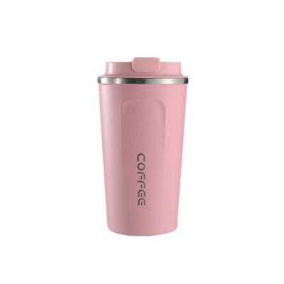 China Custom Cute PORTABLE Stainless Steel Travel Tumbler Logo Coffee Travel Mug Pink Luxury Insulated Coffee Cups for sale