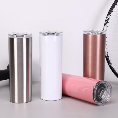 China 20oz 30oz 12oz 14oz Long Lasting White Straight Blanks Stainless Steel Lean Double Wall Tumbler With Straw for sale