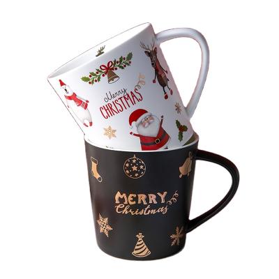 China 3D DiY Christmas Viable Design Wide Mouth Oversized Coffee Christmas Mugs for sale