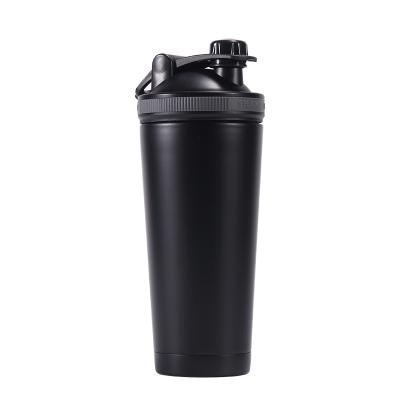 China Sustainable 750ml Stainless Steel Double Walls Shaker Bottle With New Type Leakproof Lid For GYM for sale