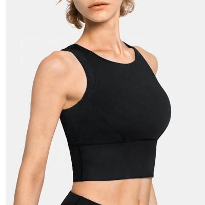 China Women's High Neck Breathable Sports Bra Crop Top Aplet For Workout Yoga Gym Fitness for sale