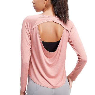 China Long Sleeve Gym Woman Sports Shirt Breathable Yoga Tops Female Tank Top Women Workout Tops T-Shirt for sale