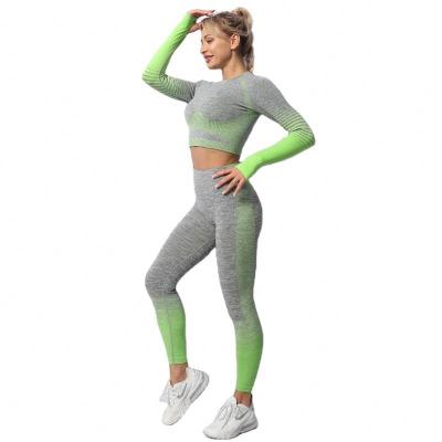 China Anti-Static 2021 spring new women's clothing Yoga clothes Ladies tight set two piece sportswear set for sale