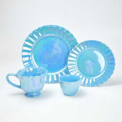 China 2021 hot sale porcelain disposable dinner sets, cheap dinner set with pearl glaze, ceramic glazed dinner set for sale