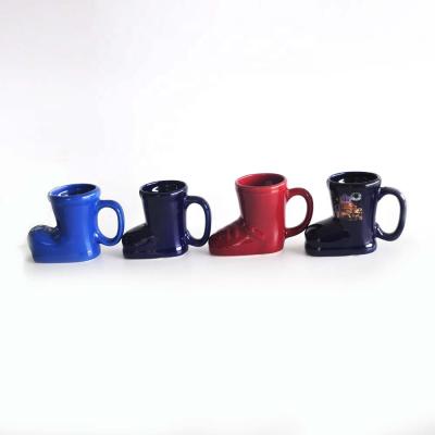 China Viable Sandstone Shoe Shape Solid Color Cute Gift For Kids Mug In Special Shape With Decal Printing for sale