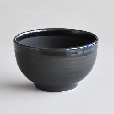 China Sustainable Ceramic Bowl In Japanese Style Rice Bowl Ramen Bowl Matte Black for sale