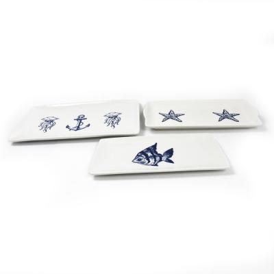 China Disposable Square Ceramic Dish With Logo Printing Customized, Ceramic Snack Dishes, Jewelry Dishes for sale