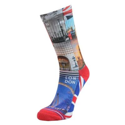 China Colorful Printing Design / Design Ribs Arch Support Comfortable And Durable Socks Sublimation Printing Socks for sale