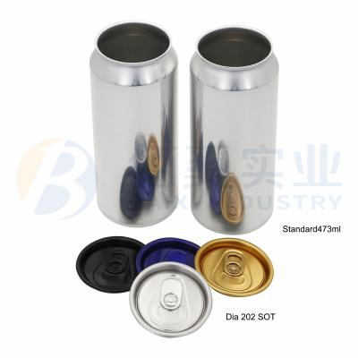 China Eco - Friendly 16oz 473ml Aluminum Material Beverage Cans With DRUNK B64 Lids for sale