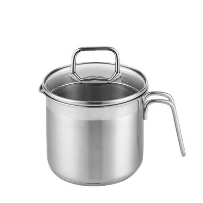 China Sustainable 304 Stainless Steel Stock Cooking Pot With Durable Bottom Glass Lid for sale