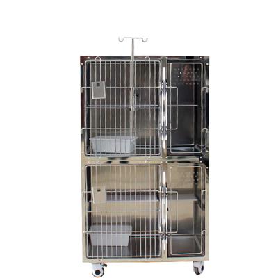 China Simple Operation YSVET1000 Good Prices Veterinary Clinic Used 2 Layers Stainless Steel Dog Cage Pet Cage for sale