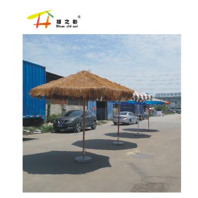 China Hot Sale Coastal Polynesian Dance Factory Tiki Thatch Beach Hawaii Palm Leaf Umbrella for sale