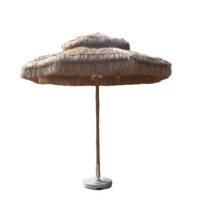 China Patio\Garden\Outdoor\Hotel\Beach 8.2 Feet Beach Umbrella Tiki Thatched Hula Umbrella Straw Open System Umbrella Crank Sunshade in Natural Retro Style for sale