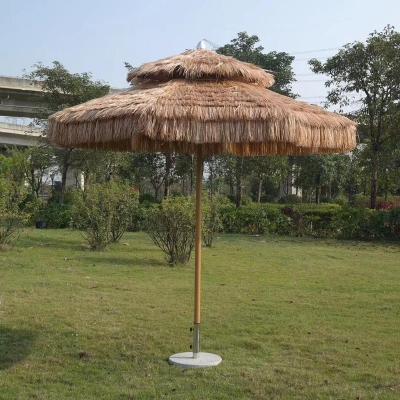 China 2019 Unique Very Popular Straw Sunshade Dinner Table Design Outdoor Beach Umbrella for sale